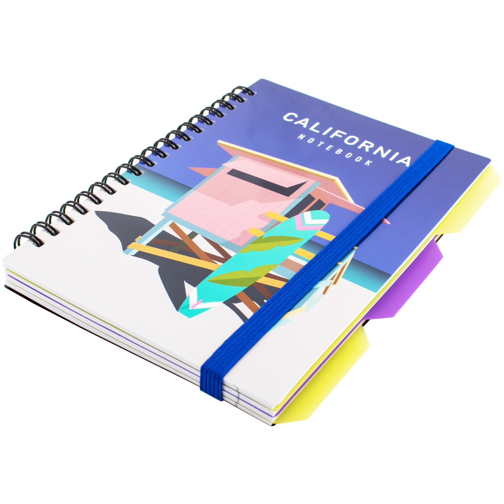 Блокнот Optima California B6 з розділювачами 100 аркушів, клітинка (O20358-17)