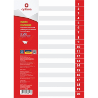 Роздільник сторінок Optima А4 пластик, 1-10 розділів, цифровий (O35812)