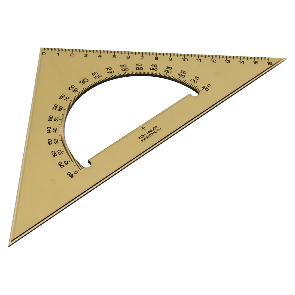 Лінійка Koh-i-Noor Трикутник 45/177 з транспортиром, димчастий (745640) Лінійка Koh-i-Noor Трикутник 45/177 з транспортиром, димчастий (745640)