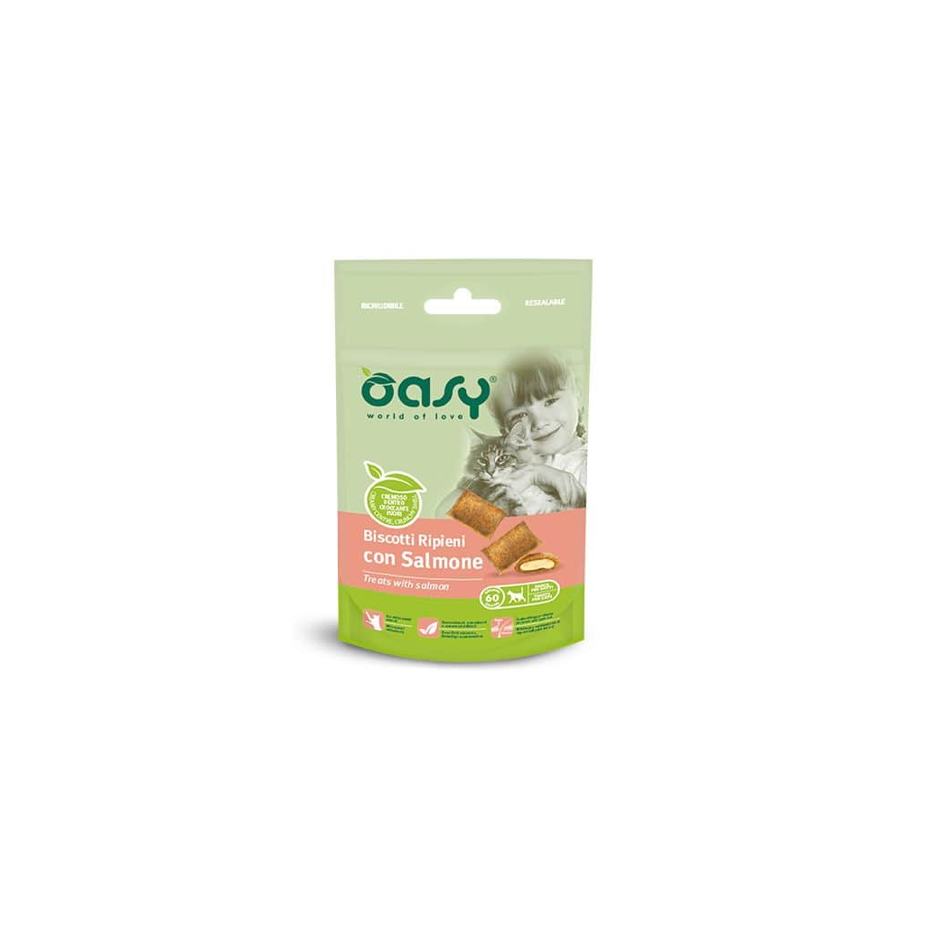 Ласощі для котів OASY TREATS з лососем 60 г (8053017343181)