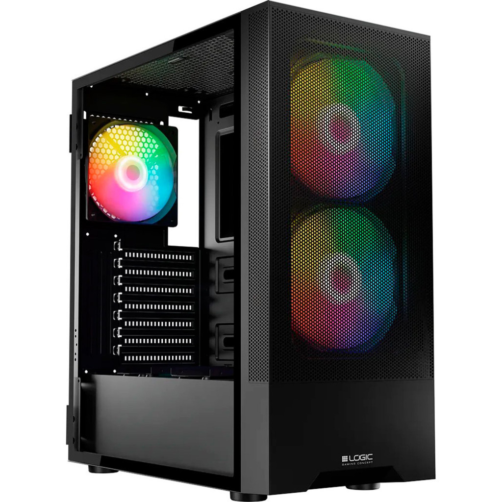 Корпус для ПК Logic concept ARYA MESH+GLASS ARGB fans 2x140mm+1x120mm BLACK (AT-ARYA-10-000000-0002)