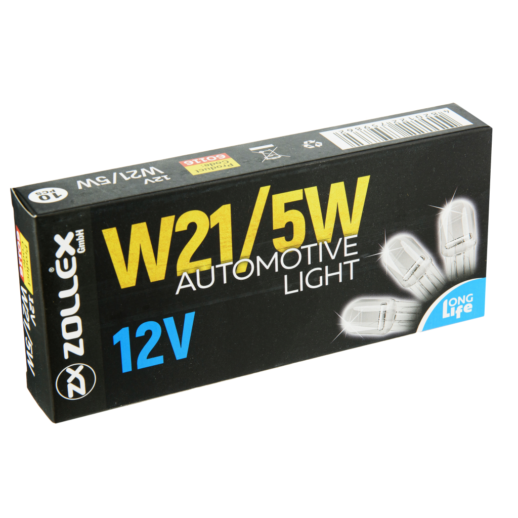 Автолампа Zollex W21/5W 12V Автолампа Zollex W21/5W 12V