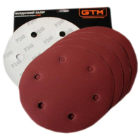 Sandpaper GTM circle with holes 215 mm R-180, Velcro, 5 pcs. (SZB225V P180)