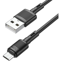 Дата кабель USB 2.0 AM to Micro 5P 1.0m 2.4A PVC X83 black HOCO (6931474770882)