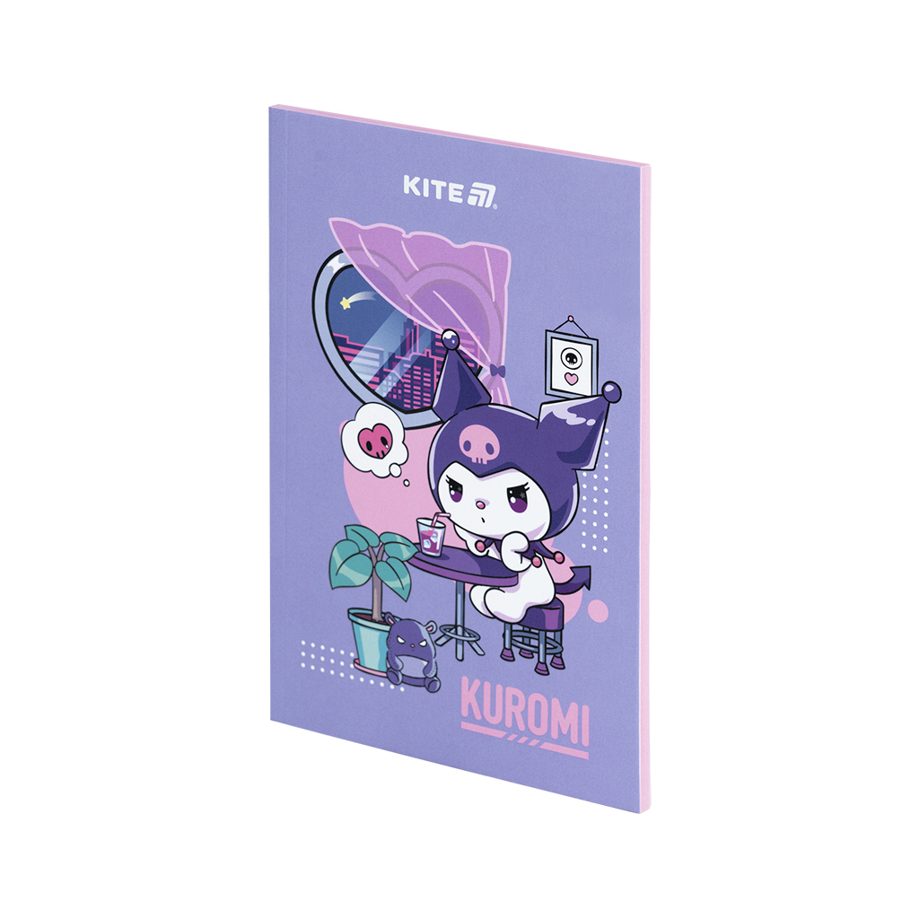 Блокнот Kite А5 Kuromi термобіндер, 64 аркуші, нелінований (HK25-193) Блокнот Kite А5 Kuromi термобіндер, 64 аркуші, нелінований (HK25-193)