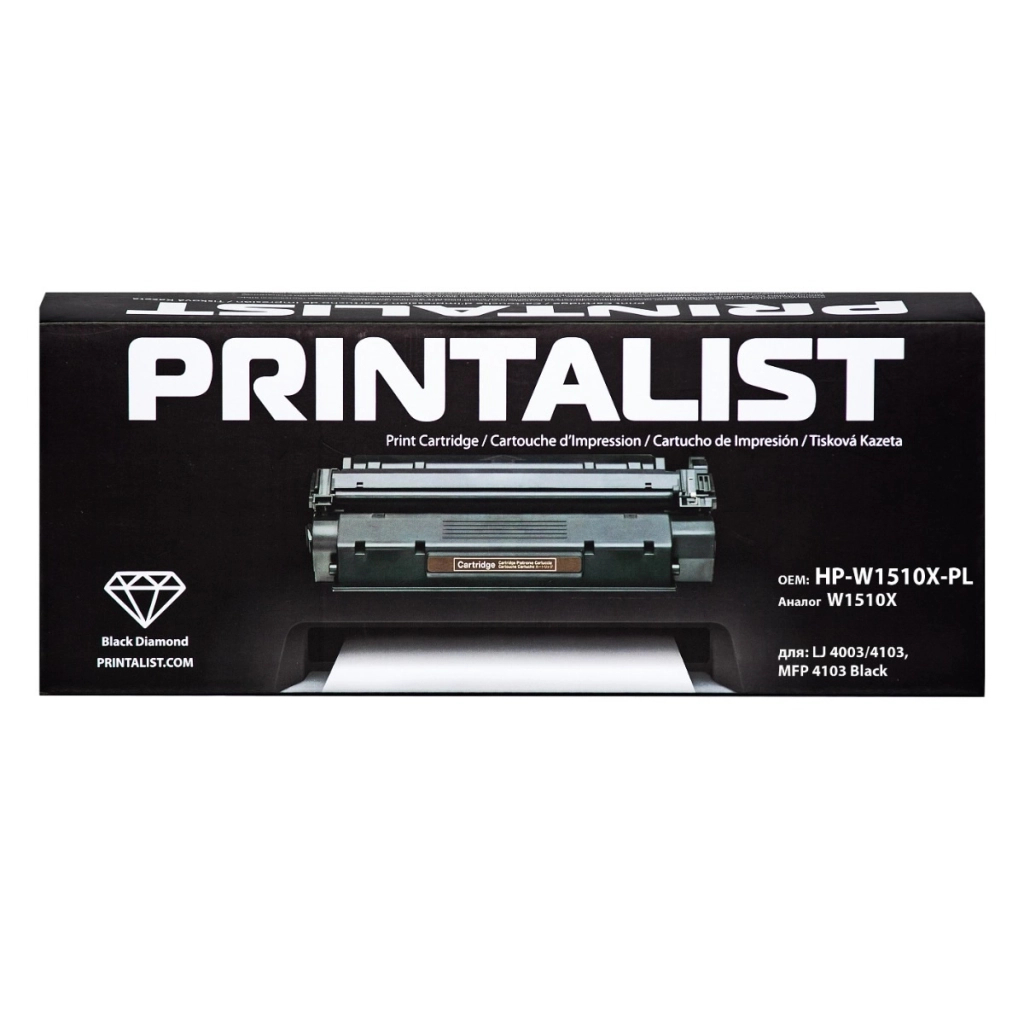 Тонер-картридж Printalist HP LJ 4003/4103, MFP 4103 Black / W1510X 9,7K (HP-W1510X-PL)