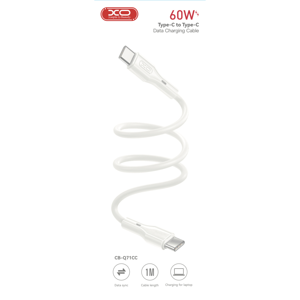 Дата кабель USB-C to USB-C 1.0m 60W XO (CB-Q71CC) Дата кабель USB-C to USB-C 1.0m 60W XO (CB-Q71CC)