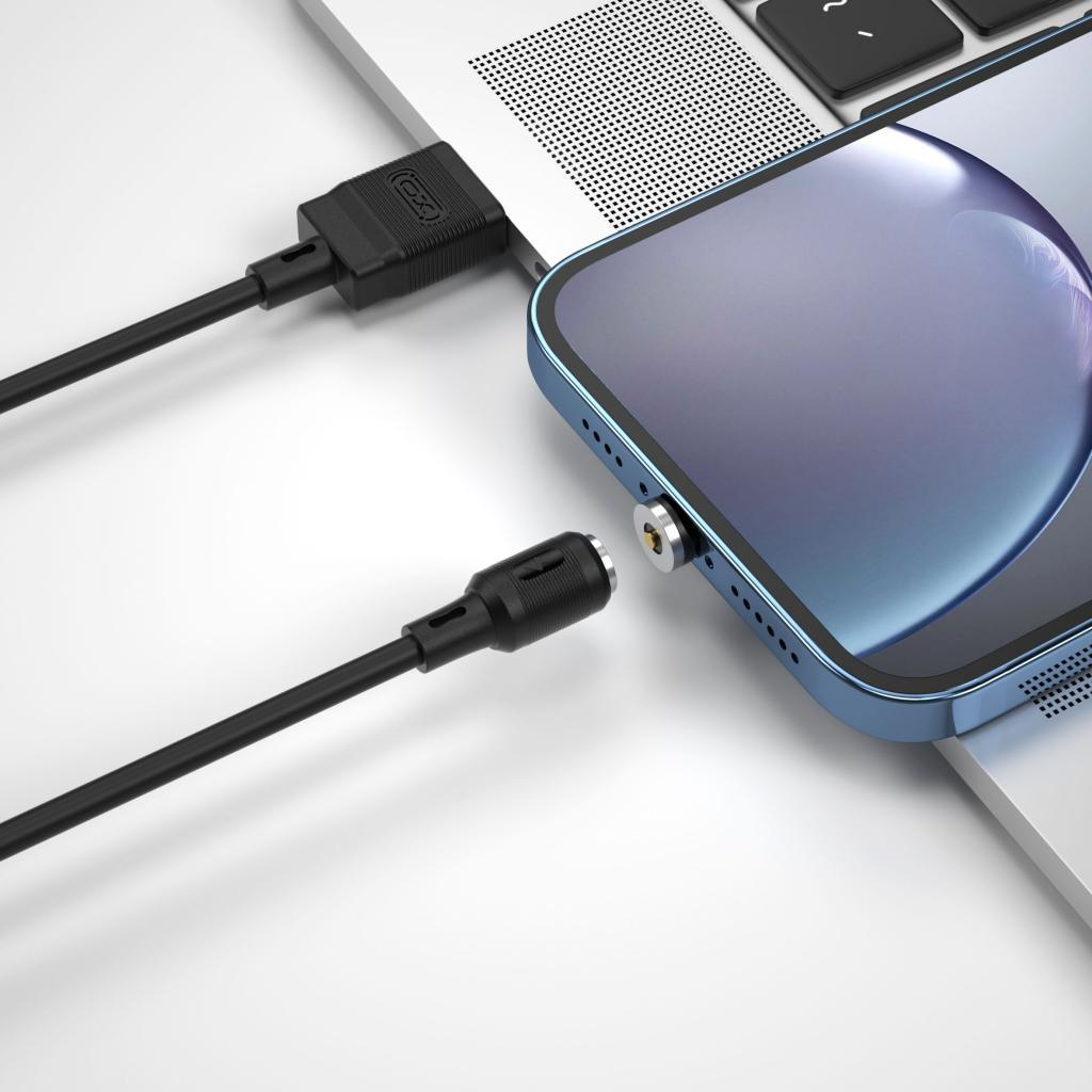 Дата кабель USB 2.0 AM to Lightning 1.0m 2.1A magnetic pvc black XO (NB187-L-1-BK) Дата кабель USB 2.0 AM to Lightning 1.0m 2.1A magnetic pvc black XO (NB187-L-1-BK)