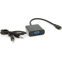 Перехідник micro HDMI M to VGA F + Audio 0.3m 4K/2K black Voltronic (YT-C-mHDMI(M)/VGA(F)+AUX)