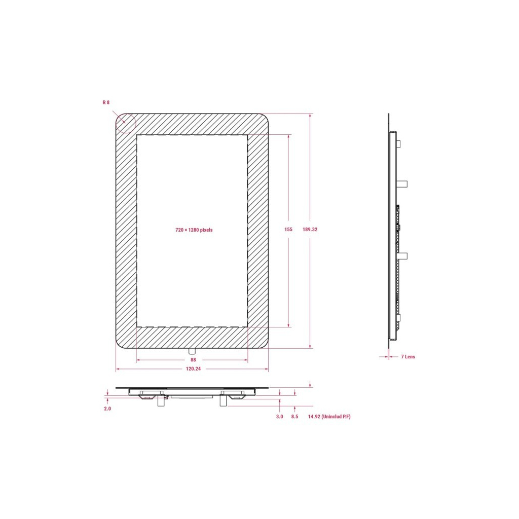 Екран для Мікро ПК Raspberry Pi Touch Display 2 - 7" (SC1635)