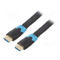 Кабель мультимедійний HDMI M to HDMI M 10.0m flat black VENTION (AAKBL)