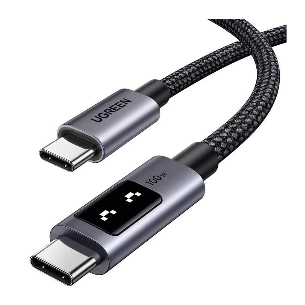 Дата кабель USB-C to USB-C 1.0m PD 100W display L509 black Ugreen (35501)