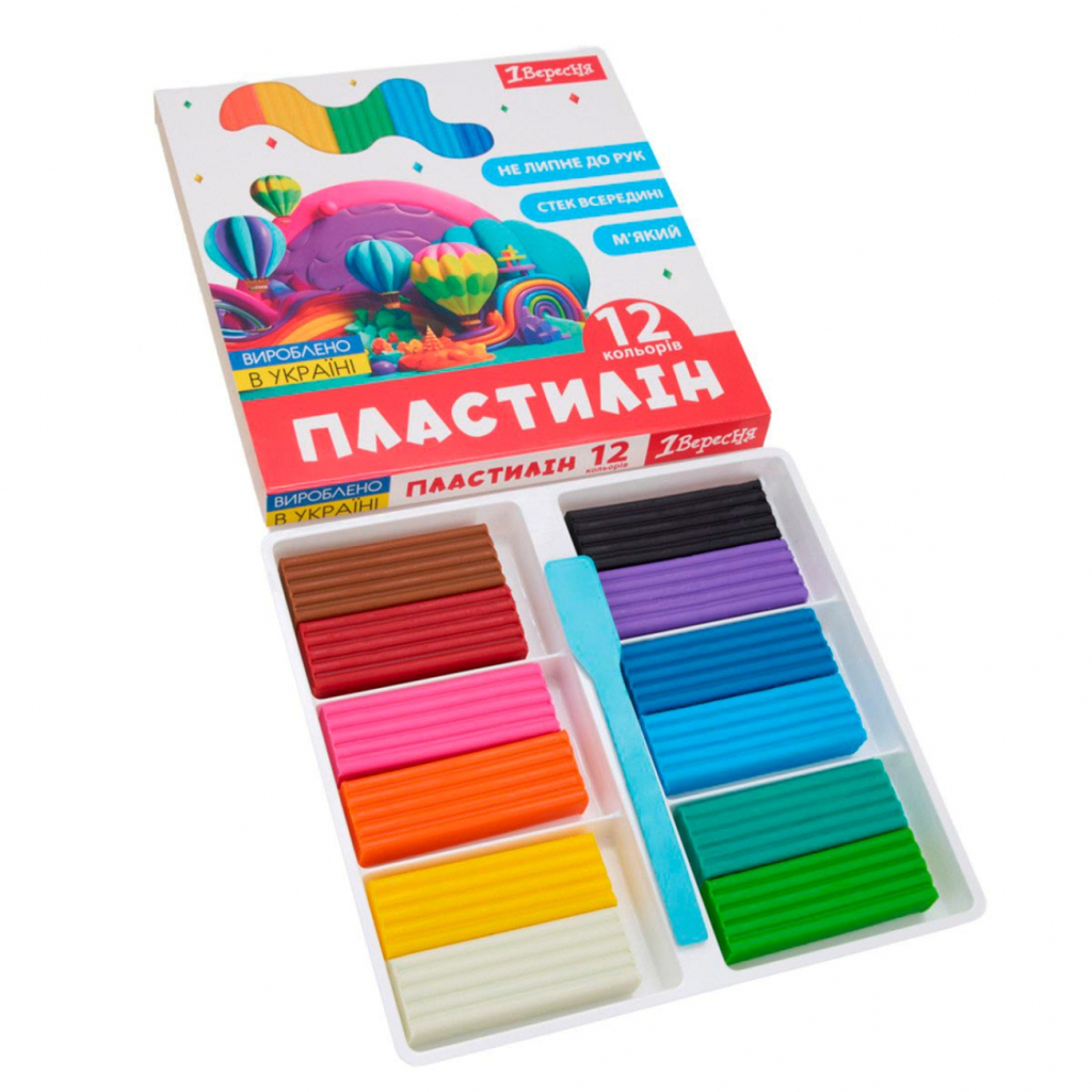Пластилін 1 вересня Classic 12 кольорів 240 г (540671) Пластилін 1 вересня Classic 12 кольорів 240 г (540671)