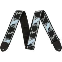 Guitar strap Fender Strap 2" Monogrammed Black/Light Grey/Medium Blue (204092)