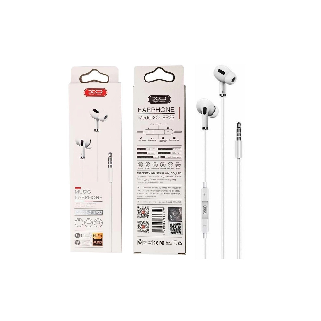 Навушники XO EP22 3.5mm White (EP22-WH) Навушники XO EP22 3.5mm White (EP22-WH)