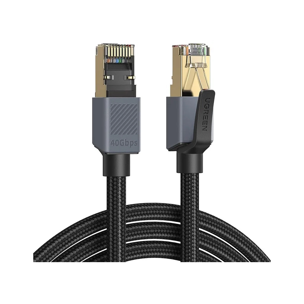 Патч-корд 2м F/FTP cat 8 RJ-45 black 40Gbps 2000MHz Ugreen (85370)
