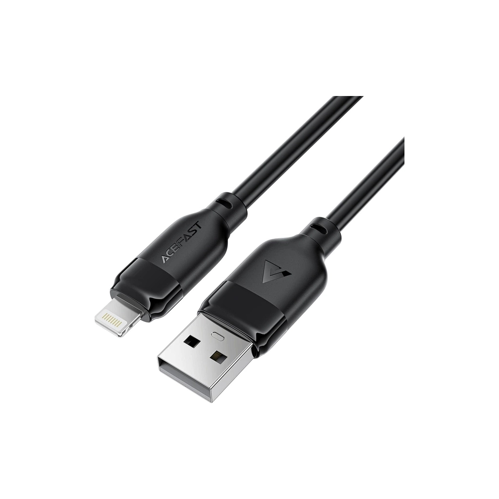Дата кабель USB 2.0 AM to Lightning 2.0m 2.4A TPE black Acefast (6974316286271)