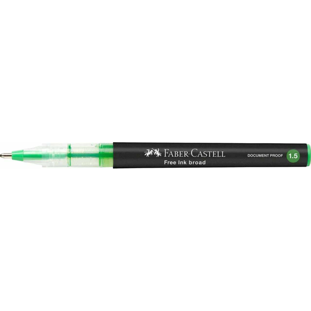 Ролер Faber-Castell Free Ink rollerball, колір чорнила світло-зелений, 1,5 мм, одноразовий (31226) Ролер Faber-Castell Free Ink rollerball, колір чорнила світло-зелений, 1,5 мм, одноразовий (31226)
