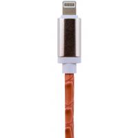 Дата кабель USB 2.0 AM to Lightning 1.0m P (кожа) розовый LogicPower (5138)