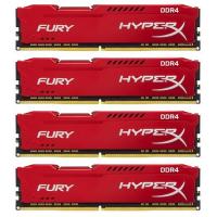 Модуль пам'яті для комп'ютера DDR4 32GB (4x8GB) 2666 MHz HyperX FURY Red Kingston Fury (ex.HyperX) (HX426C16FR2K4/32)