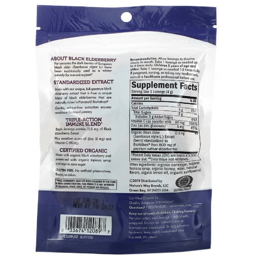 Трави Nature's Way Льодяники бузини з цинком, смак меду і лимона, Sambucus, Zin (NWY-12089) Трави Nature's Way Льодяники бузини з цинком, смак меду і лимона, Sambucus, Zin (NWY-12089)