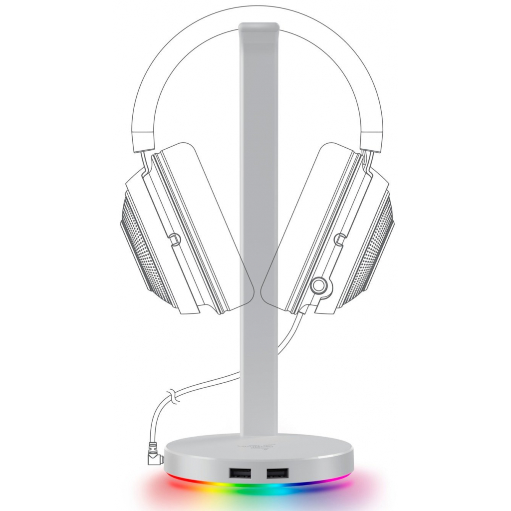 Підставка для гарнітури Razer Base Station V2 Chroma Mercury (RC21-01510300-R3M1)
