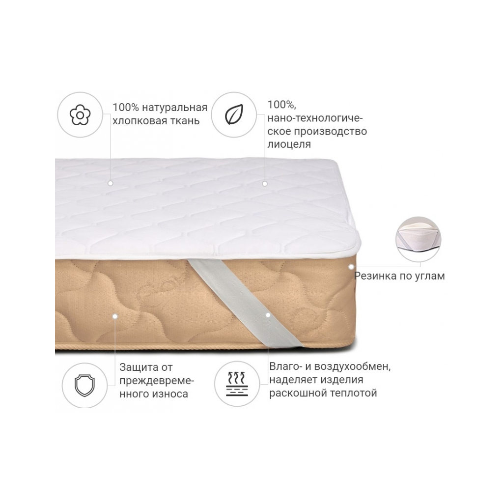 Наматрацник MirSon Natural Line Стандарт Тенсел (Modal) 980 160x200 см (2200000839138) Наматрацник MirSon Natural Line Стандарт Тенсел (Modal) 980 160x200 см (2200000839138)