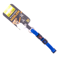 Pet collar GimDog Harlem nylon 55-51 cm/20 mm blue (8009632058689)