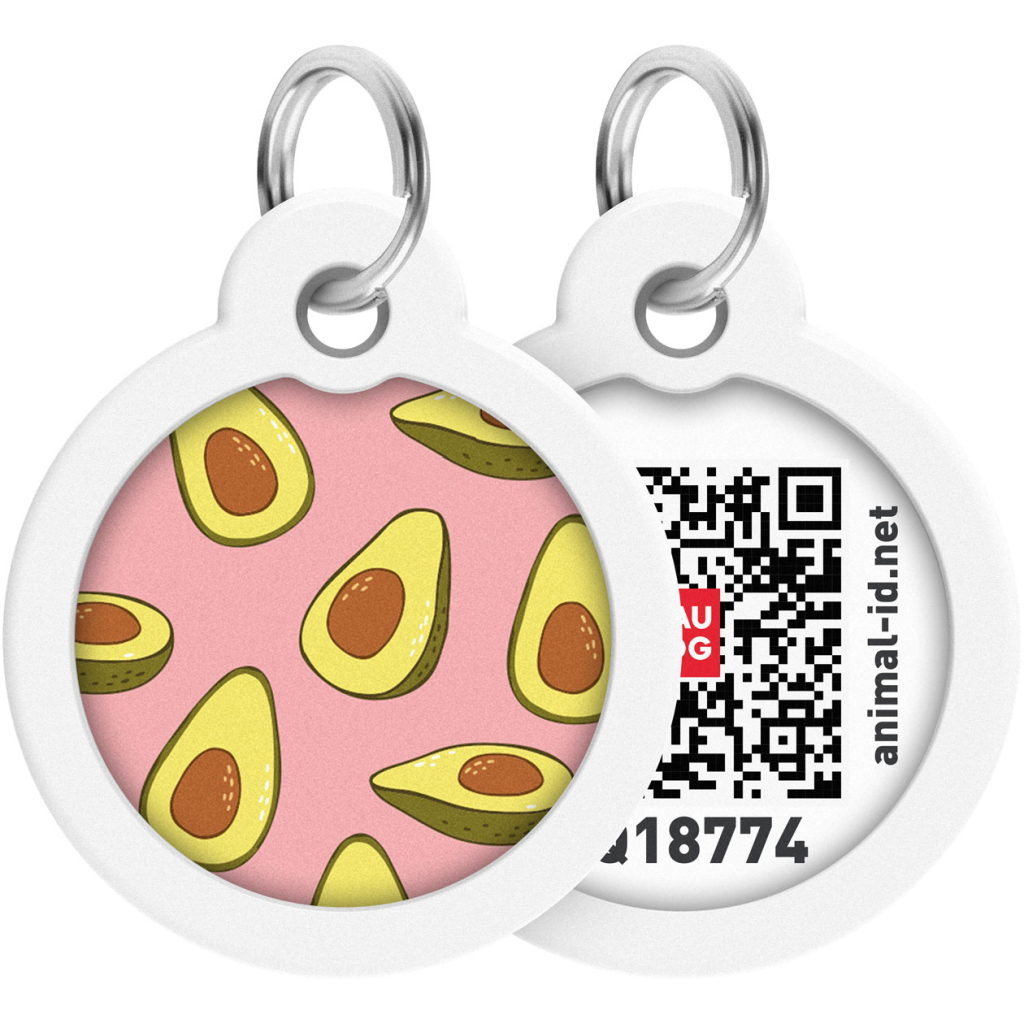 Адресник для тварин WAUDOG Smart ID з QR паспортом "Авокадо 2", коло 30 мм (230-0211)