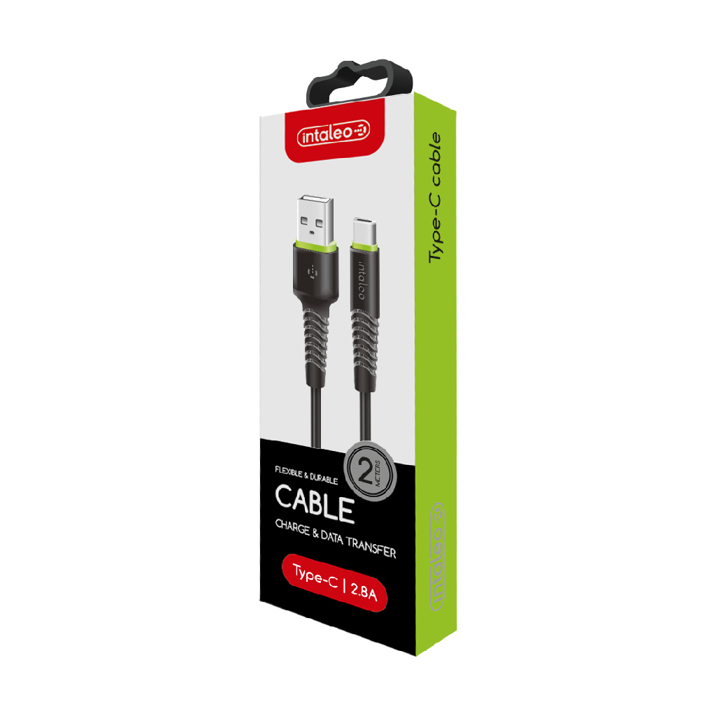 Дата кабель USB 2.0 AM to USB-C 2.0m CBFLEXT2 Black Intaleo (1283126521423)