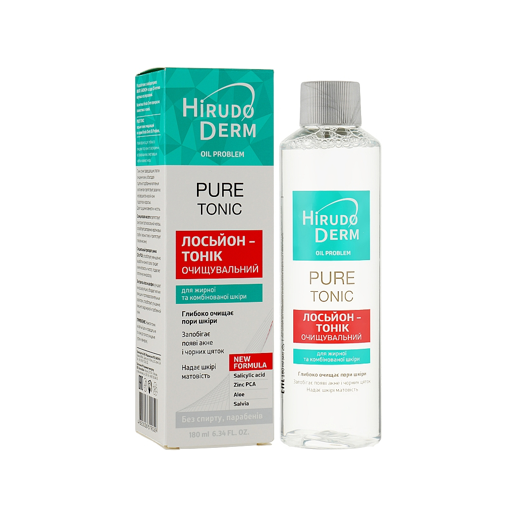 Лосьйон для обличчя Біокон Hirudo Derm Oil Problem Pure Tonic Очищувальний 180 мл (4820008319029)