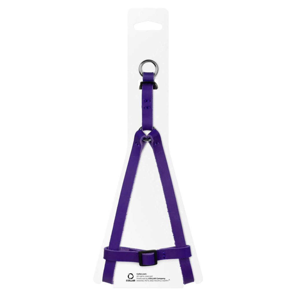 Шлея для котів WAUDOG Classic з QR паспортом XS Ш 10 мм В=С 28-40 см фіолетова (60109)
