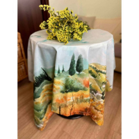Tablecloth Provence Digitale Trees 134x134 cm (4823093424074)