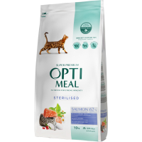 Optimeal dry cat food for spayed/neutered cats with salmon 10 kg (4820215368179)