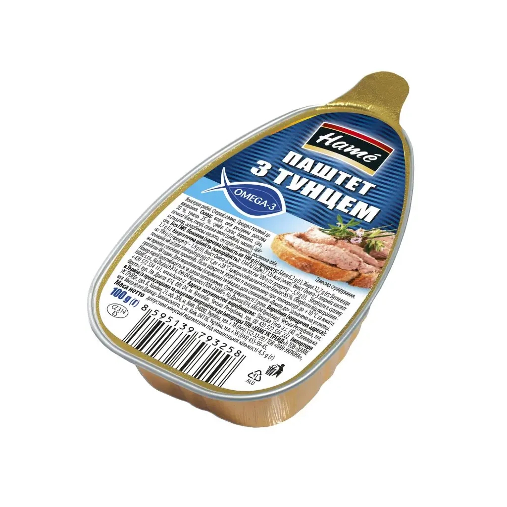 Паштет Hame з тунцем 100 г (8595139793258)
