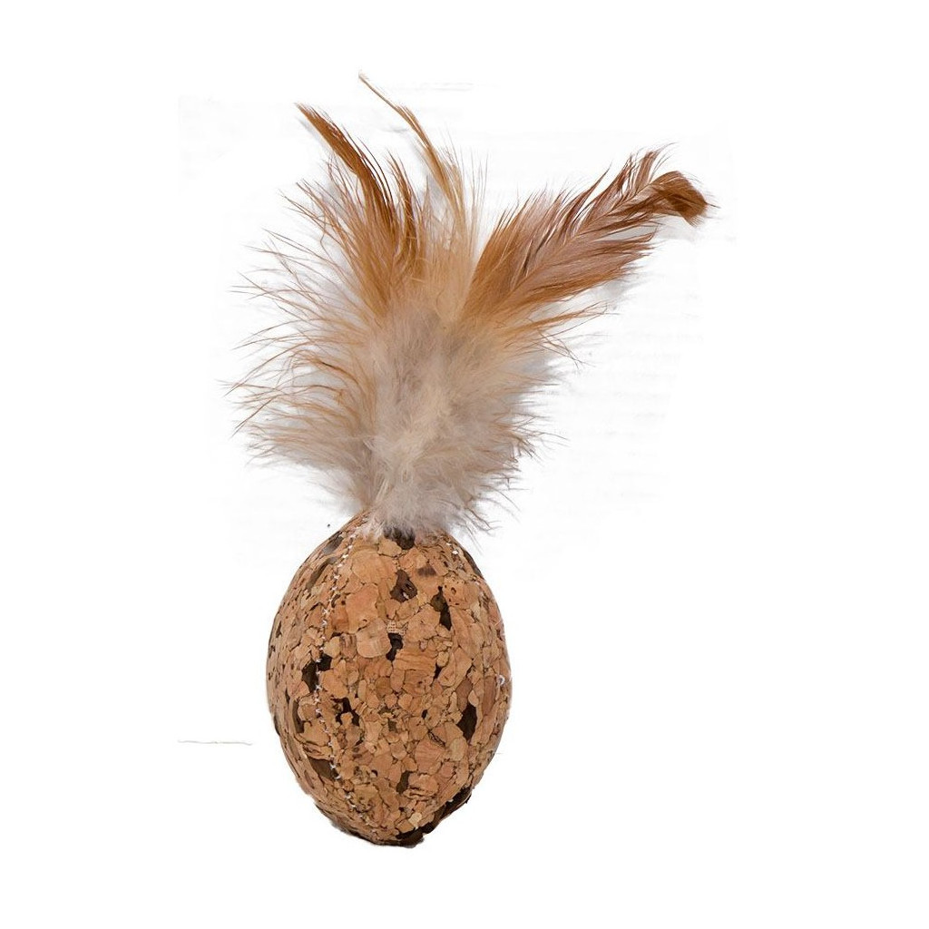 Іграшка для котів Eastland М'яч регбі з мататабі з натуральної пробки 6х4.5 см (6970115703087)