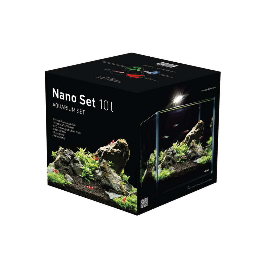 Акваріум Aqualighter набір NaGLASS Nano Set 220 мм 10 л (7142)