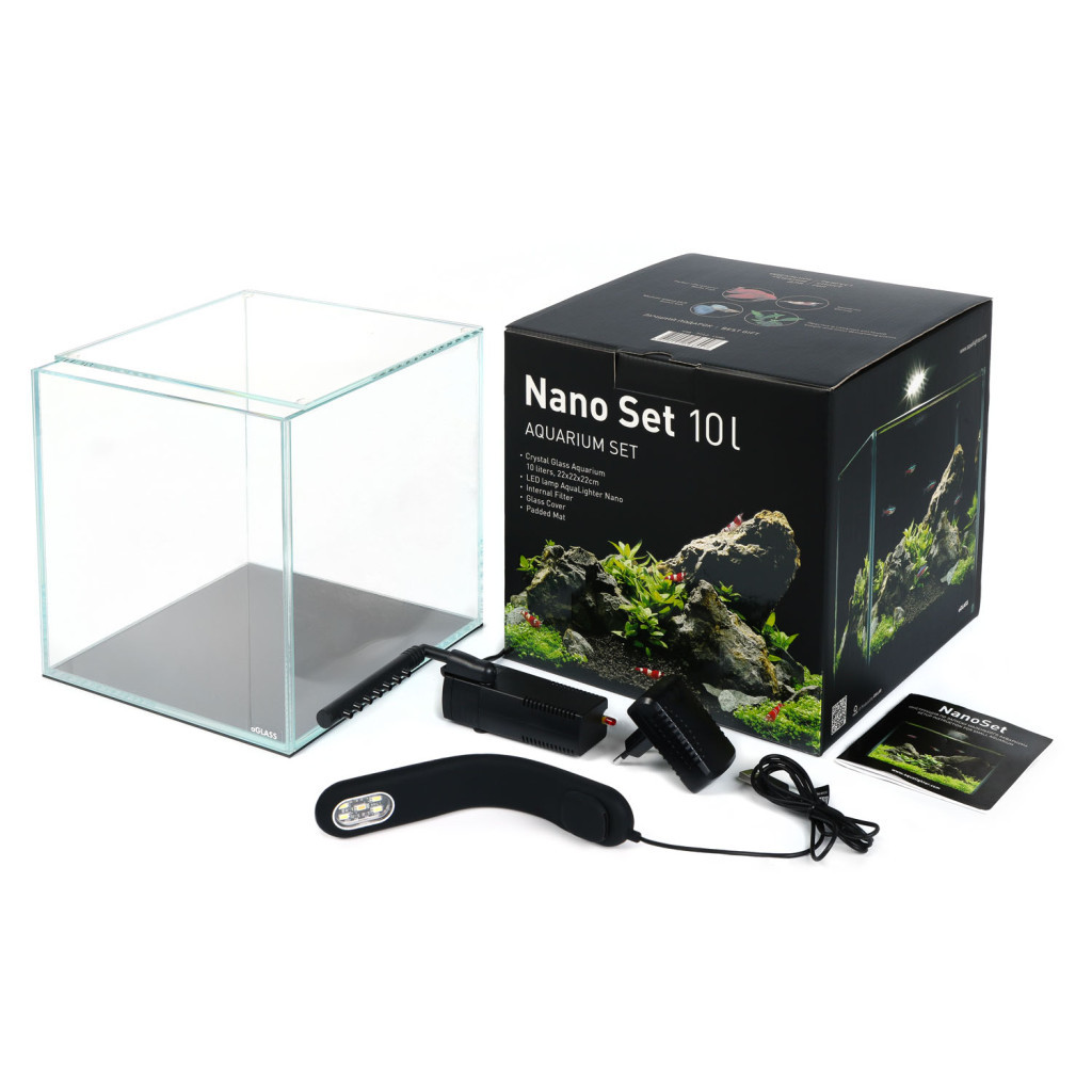 Акваріум Aqualighter набір NaGLASS Nano Set 220 мм 10 л (7142)