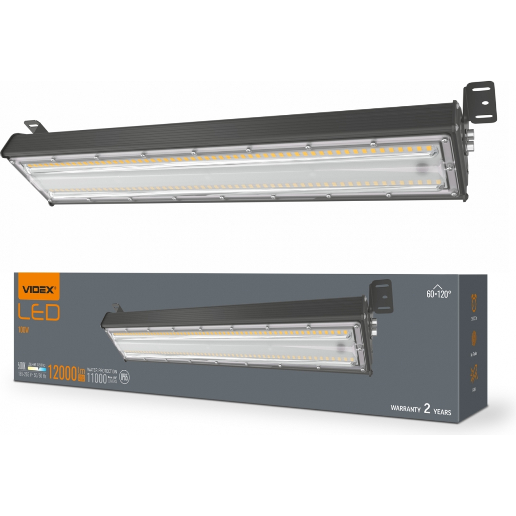 Світильник Videx висотний лінійний  100W 5000K 220V (VL-HB022-1005B) Світильник Videx висотний лінійний  100W 5000K 220V (VL-HB022-1005B)