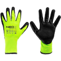 Protective gloves Neo Tools insulated, latex coating, polyester, grade 9, green and black (97-613-9)