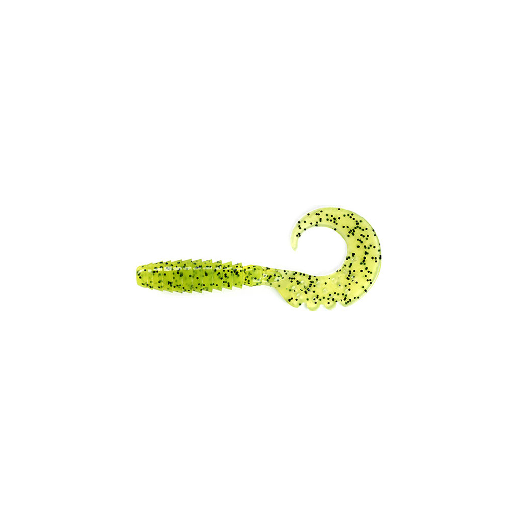 Силікон рибальський FishUP Fancy Grub 2" 055 - Chartreuse/Black (10шт/уп) (1862.00.57)