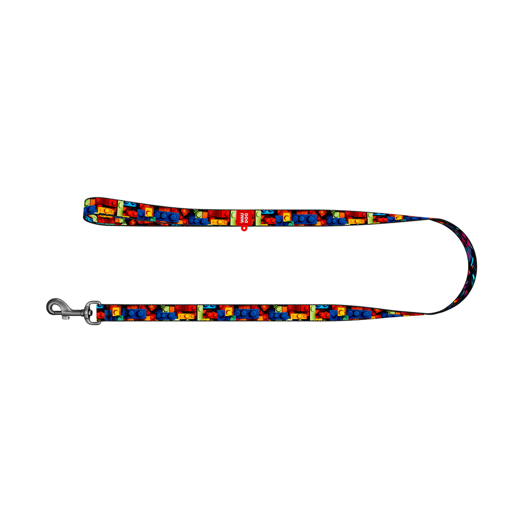 Повідець для собак WAUDOG Nylon "Блоки" M Ш 20 мм Д 300 см (761-4056)