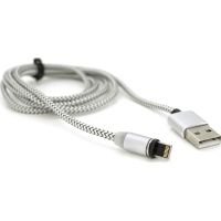 Дата кабель USB 2.0 to Lightning 1.0m 2A magnetic nylon silver Ninja (YT-NAMC-L/S/13109)