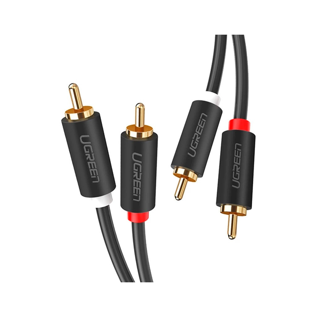 Кабель мультимедійний 2xRCA M to 2xRCA M 1.5m AV104 black Ugreen (10517)