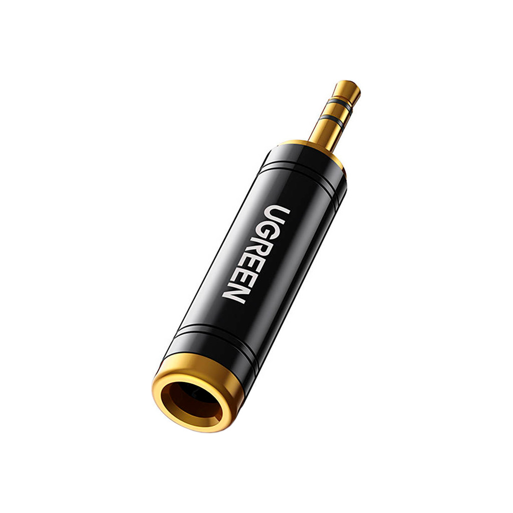 Перехідник 3.5mm M to 6.35mm F AV168 black UGREEN (60711) Перехідник 3.5mm M to 6.35mm F AV168 black UGREEN (60711)