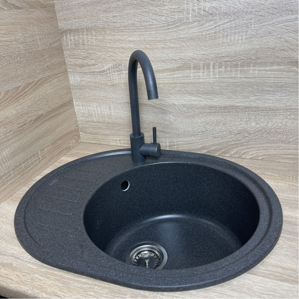 Мийка кухонна Adamant Ovum графіт + змішувач (1824296910413) Мийка кухонна Adamant Ovum графіт + змішувач (1824296910413)