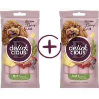 Treats for dogs Delickcious Creamy beef with added cheese and asparagus 1+1 (4820269148086)