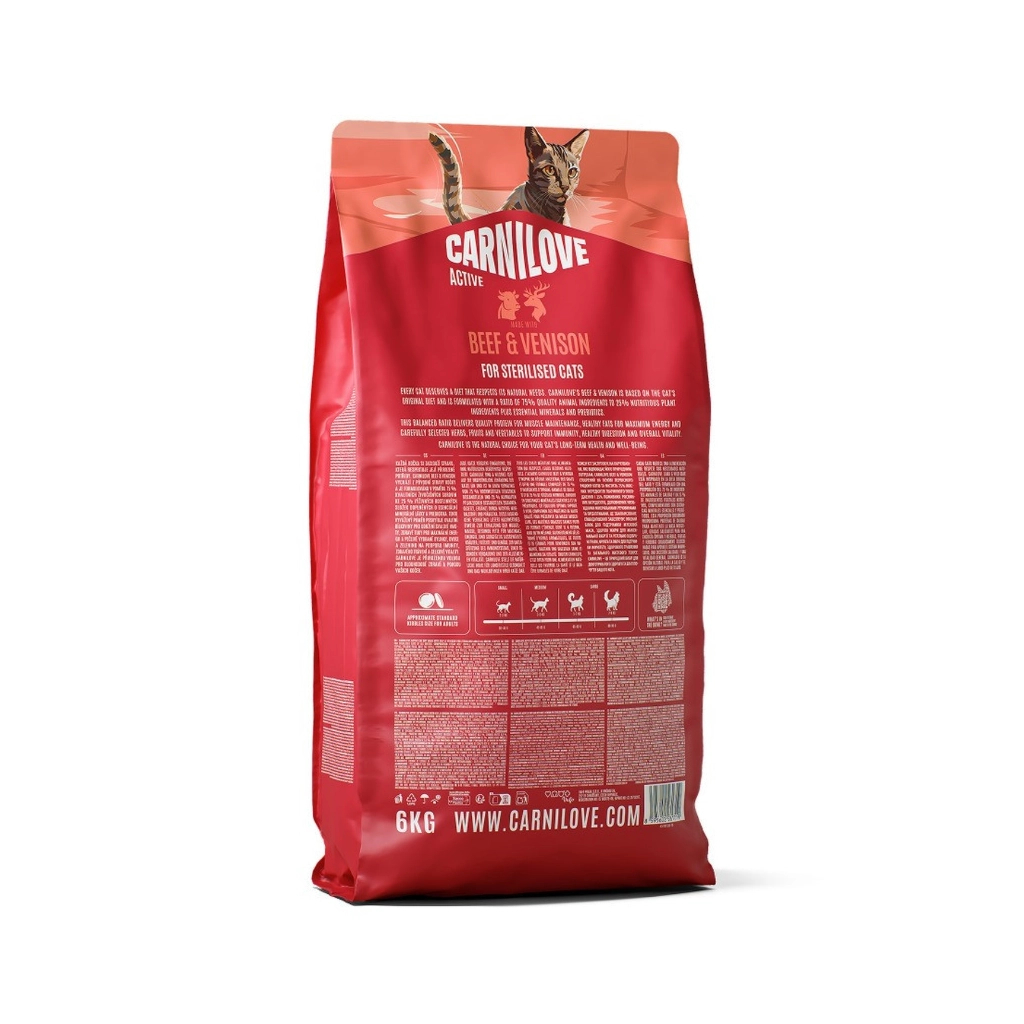 Сухий корм для кішок Carnilove Active Beef & Venison Sterilised 6 кг (8595602581719)
