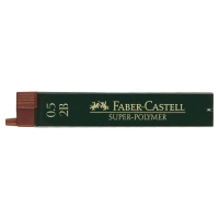 Lead for mechanical pencil Faber-Castell Super-Polymer 2B (diameter 0.5 mm), 12 pieces in a pencil case (16804)