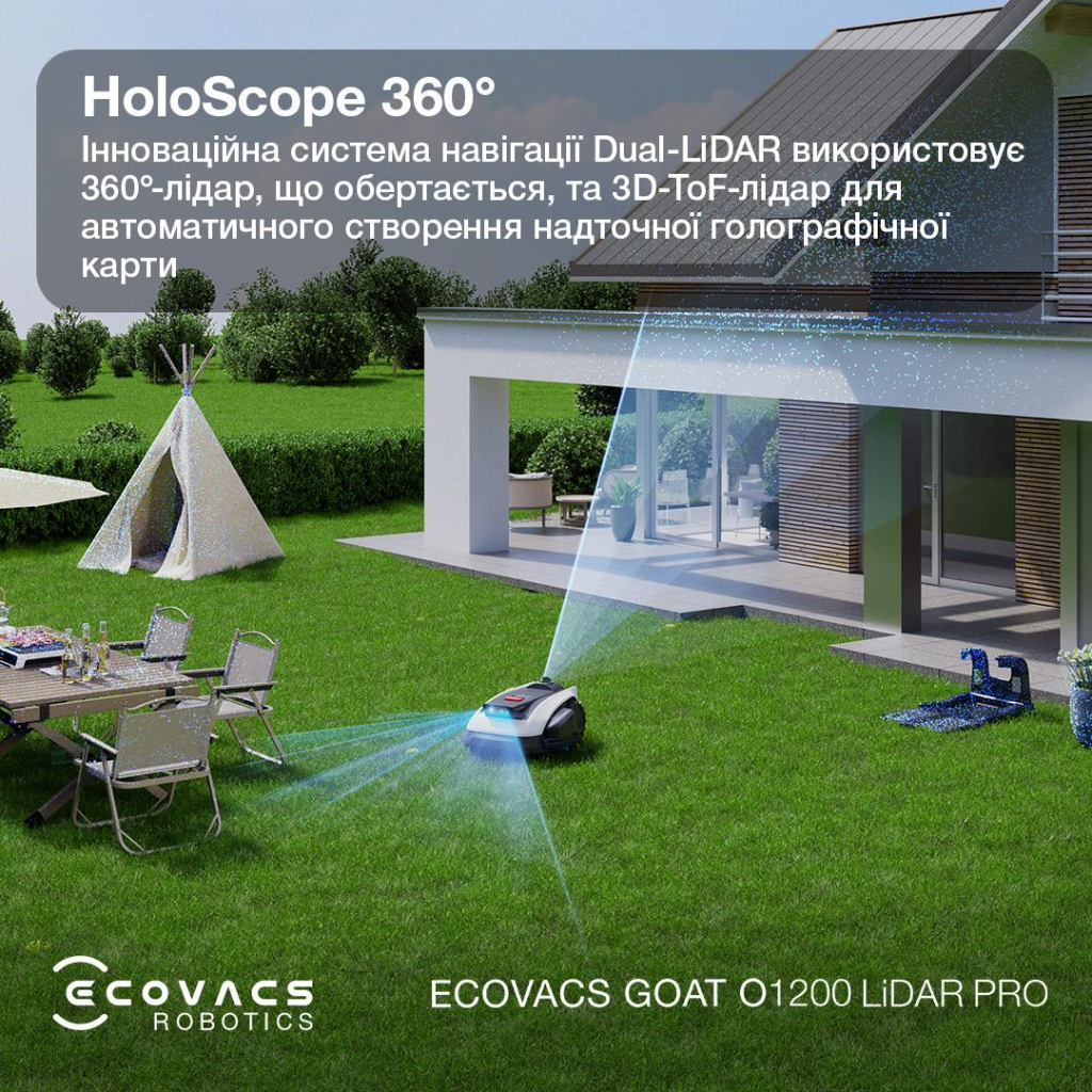 Газонокосарка Ecovacs GOAT O1200 LIDAR PRO ECOVACS (MR2508) Газонокосарка Ecovacs GOAT O1200 LIDAR PRO ECOVACS (MR2508)